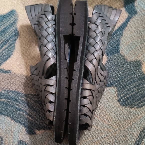 Brank X Braided Leather Sandals - Blue/Gray, New Without Tags - Picture 3 of 6